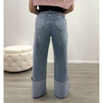 LIAM WIDE LEG FOLDED DENIM JEANS